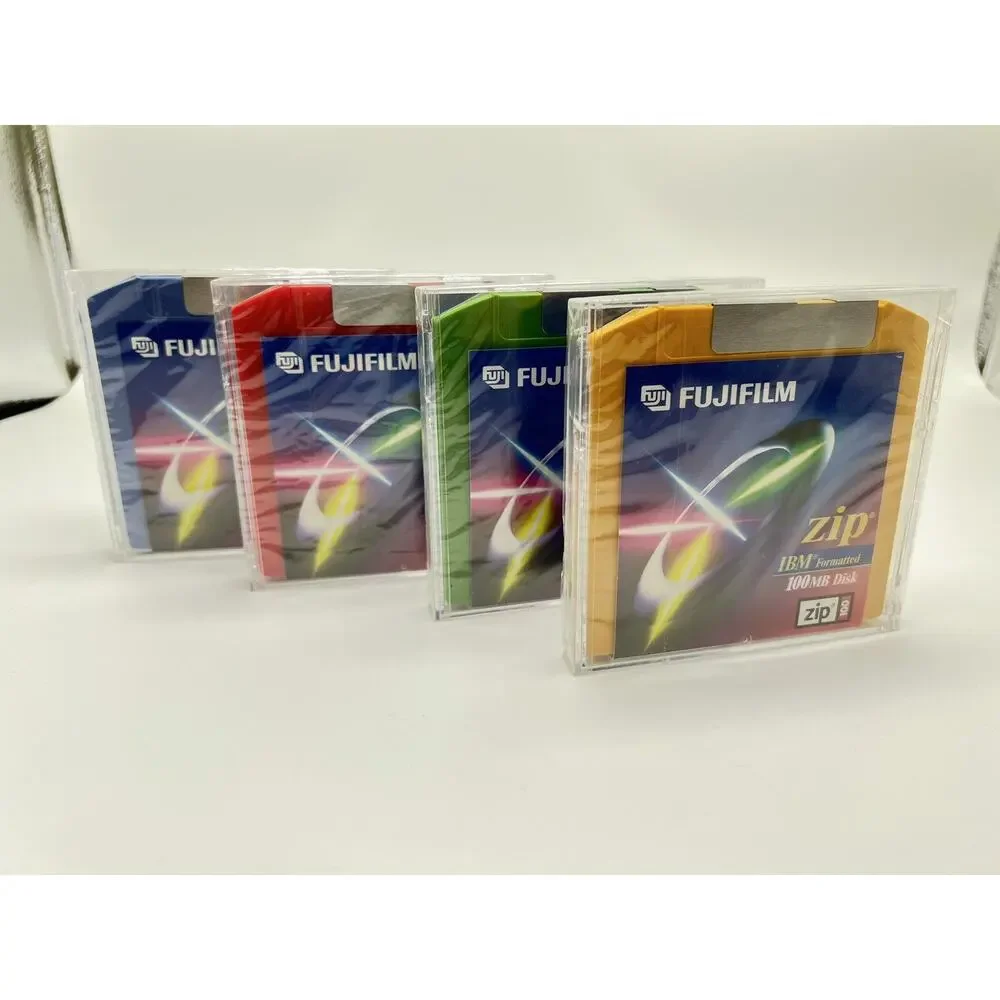 Lot of 4 Fujifilm IBM Formatted 100MB Zip Disks Diskette NEW Still Sealed